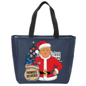 Donald Trump Santa – Patriotic Christmas Promises Delivered Zip Tote Bag