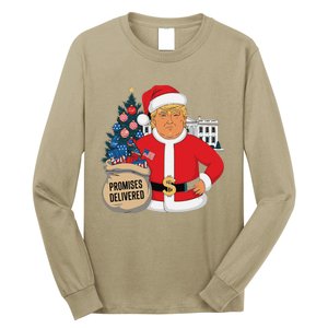 Donald Trump Santa – Patriotic Christmas Promises Delivered Long Sleeve Shirt