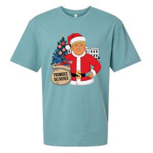 Donald Trump Santa – Patriotic Christmas Promises Delivered Sueded Cloud Jersey T-Shirt