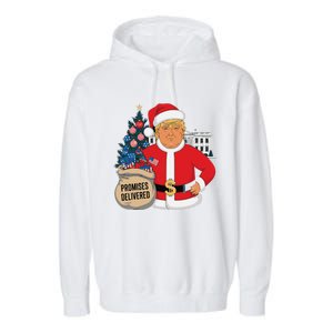 Donald Trump Santa – Patriotic Christmas Promises Delivered Garment-Dyed Fleece Hoodie