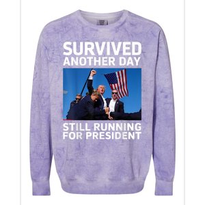 Donald Trump Survived Another Day Running For President Colorblast Crewneck Sweatshirt