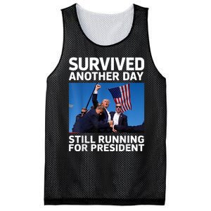 Donald Trump Survived Another Day Running For President Mesh Reversible Basketball Jersey Tank