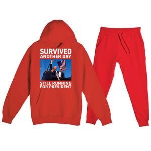 Donald Trump Survived Another Day Running For President Premium Hooded Sweatsuit Set