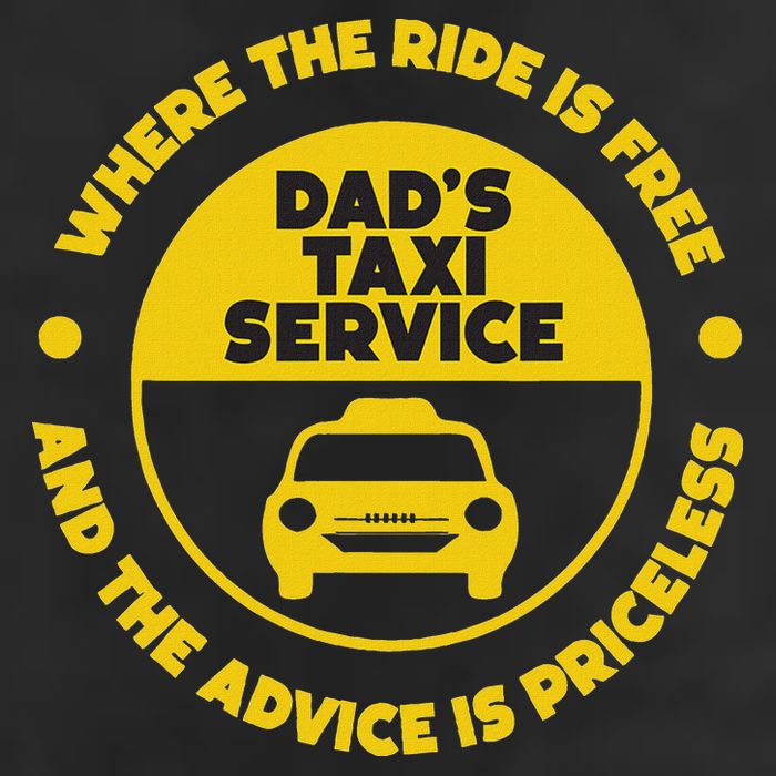 DadS Taxi Service Fathers Day Funny Dad Papa Chauffeur Cab 7 Panel Mesh Trucker Snapback Hat