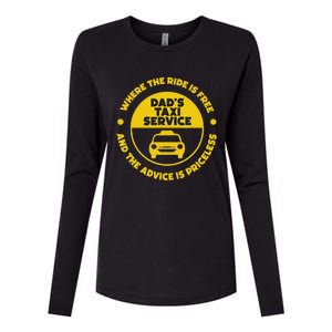 DadS Taxi Service Fathers Day Funny Dad Papa Chauffeur Cab Womens Cotton Relaxed Long Sleeve T-Shirt