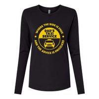 DadS Taxi Service Fathers Day Funny Dad Papa Chauffeur Cab Womens Cotton Relaxed Long Sleeve T-Shirt