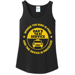 DadS Taxi Service Fathers Day Funny Dad Papa Chauffeur Cab Ladies Essential Tank