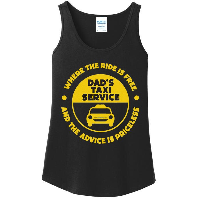 DadS Taxi Service Fathers Day Funny Dad Papa Chauffeur Cab Ladies Essential Tank