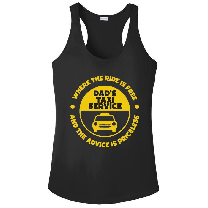 DadS Taxi Service Fathers Day Funny Dad Papa Chauffeur Cab Ladies PosiCharge Competitor Racerback Tank