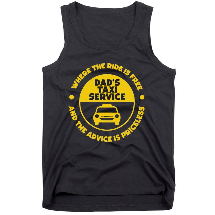 DadS Taxi Service Fathers Day Funny Dad Papa Chauffeur Cab Tank Top