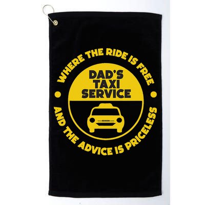 DadS Taxi Service Fathers Day Funny Dad Papa Chauffeur Cab Golf Towel