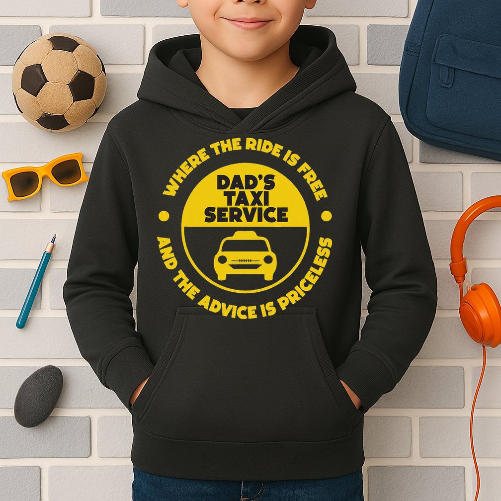DadS Taxi Service Fathers Day Funny Dad Papa Chauffeur Cab Kids Hoodie