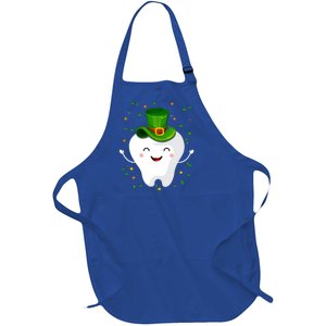 Dental Tooth St Patricks Day Funny Dentist Gift For Dentist Cute Gift Full-Length Apron With Pockets