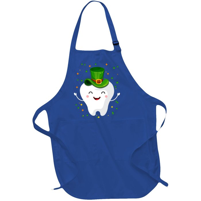 Dental Tooth St Patricks Day Funny Dentist Gift For Dentist Cute Gift Full-Length Apron With Pockets