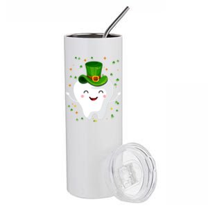 Dental Tooth St Patricks Day Funny Dentist Gift For Dentist Cute Gift Stainless Steel Tumbler