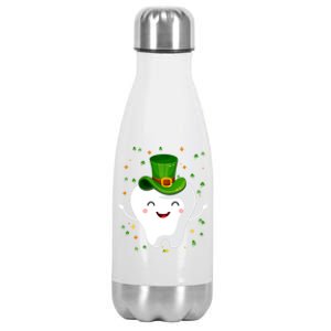 Dental Tooth St Patricks Day Funny Dentist Gift For Dentist Cute Gift Stainless Steel Insulated Water Bottle