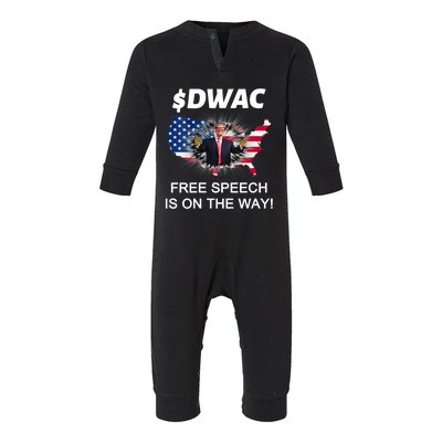 DWAC Trump Social Free Speech Is On The Way Infant Fleece One Piece