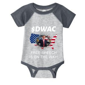 DWAC Trump Social Free Speech Is On The Way Infant Baby Jersey Bodysuit