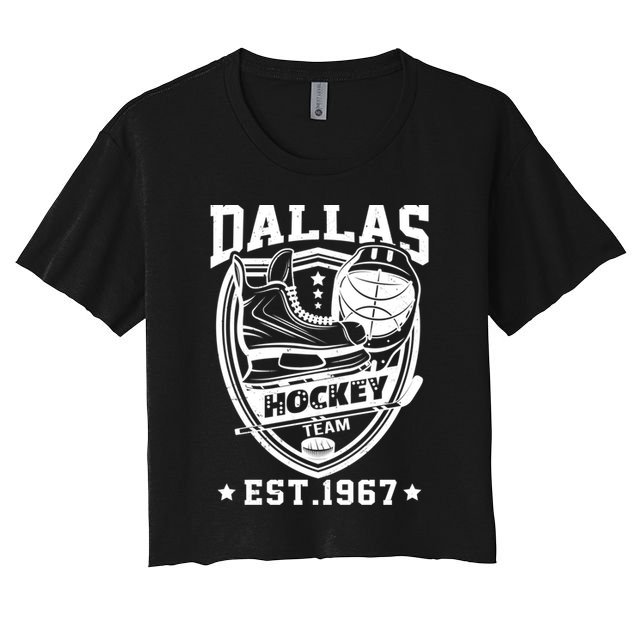 Dallas Texas Star Sticks Funny Hockey Team Vintage Est 1967 Cool Gift Crop Top