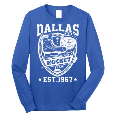 Dallas Texas Star Sticks Funny Hockey Team Vintage Est 1967 Cool Gift Long Sleeve Shirt