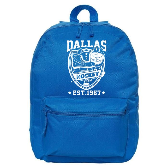 Dallas Texas Star Sticks Funny Hockey Team Vintage Est 1967 Cool Gift 16 in Basic Backpack