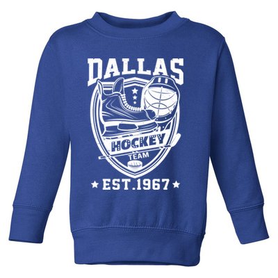 Dallas Texas Star Sticks Funny Hockey Team Vintage Est 1967 Cool Gift Toddler Sweatshirt
