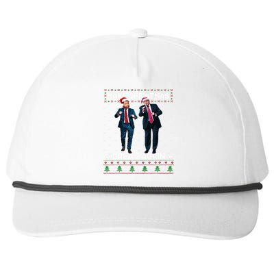 Dancing Trump Santa And Dj Vance Make Christmas Great Again Snapback Five-Panel Rope Hat