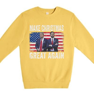 Dancing Trump Santa And Dj Vance Make Christmas Great Again Premium Crewneck Sweatshirt