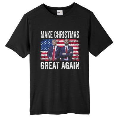 Dancing Trump Santa And Dj Vance Make Christmas Great Again Tall Fusion ChromaSoft Performance T-Shirt