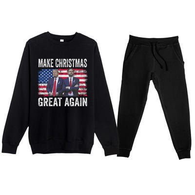 Dancing Trump Santa And Dj Vance Make Christmas Great Again Premium Crewneck Sweatsuit Set