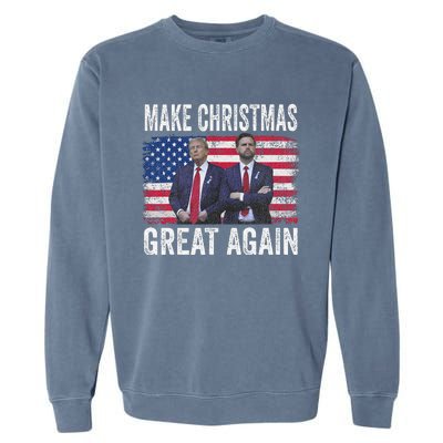 Dancing Trump Santa And Dj Vance Make Christmas Great Again Garment-Dyed Sweatshirt