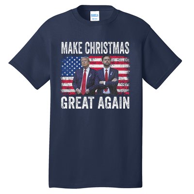 Dancing Trump Santa And Dj Vance Make Christmas Great Again Tall T-Shirt