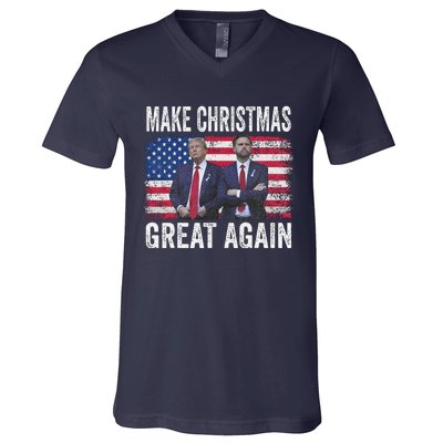 Dancing Trump Santa And Dj Vance Make Christmas Great Again V-Neck T-Shirt