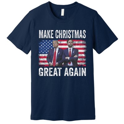 Dancing Trump Santa And Dj Vance Make Christmas Great Again Premium T-Shirt