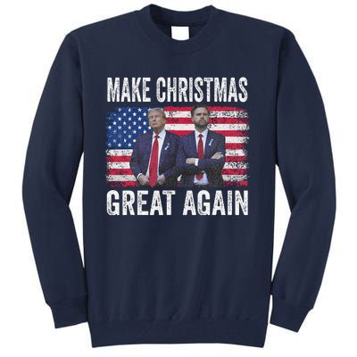 Dancing Trump Santa And Dj Vance Make Christmas Great Again Tall Sweatshirt