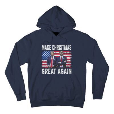 Dancing Trump Santa And Dj Vance Make Christmas Great Again Tall Hoodie