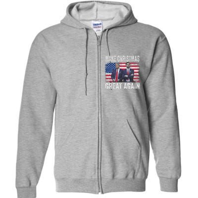 Dancing Trump Santa And Dj Vance Make Christmas Great Again Full Zip Hoodie