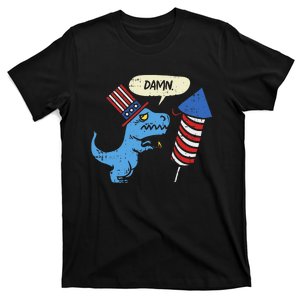 Damn TRex Short Hands Firecracker Funny Firework 4th Of July T-Shirt