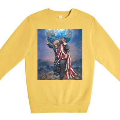 Donald Trump Saving The World Usa Eleciton Premium Crewneck Sweatshirt