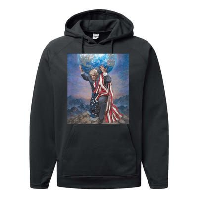 Donald Trump Saving The World Usa Eleciton Performance Fleece Hoodie