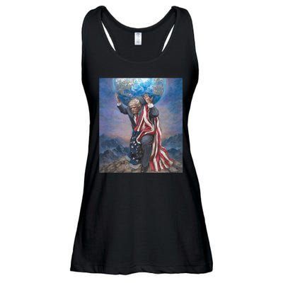 Donald Trump Saving The World Usa Eleciton Ladies Essential Flowy Tank