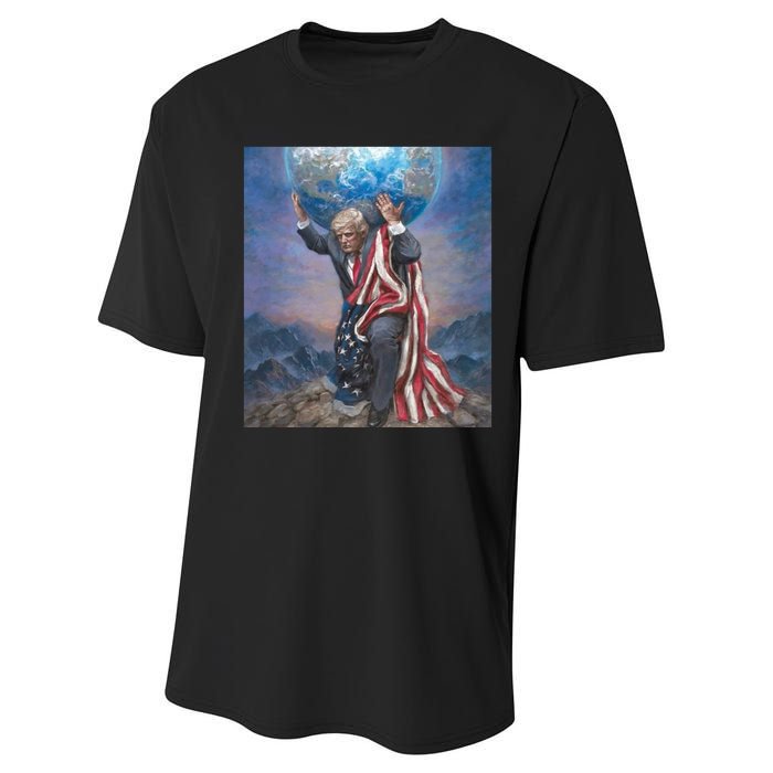 Donald Trump Saving The World Usa Eleciton Performance Sprint T-Shirt