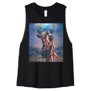 Donald Trump Saving The World Usa Eleciton Women's Racerback Cropped Tank