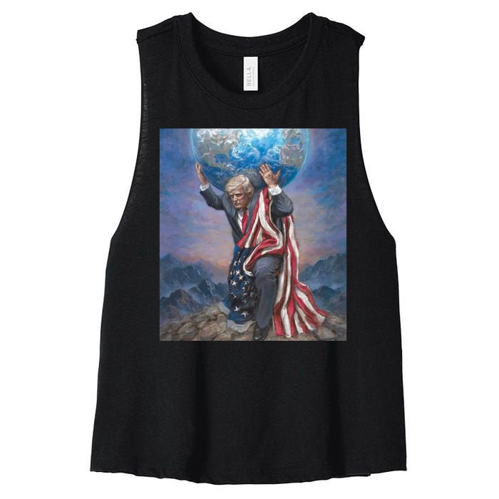 Donald Trump Saving The World Usa Eleciton Women's Racerback Cropped Tank