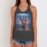 Donald Trump Saving The World Usa Eleciton Women's Knotted Racerback Tank