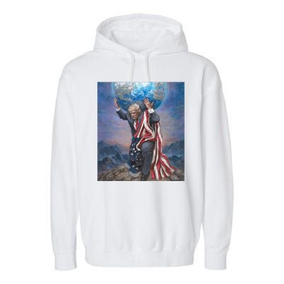 Donald Trump Saving The World Usa Eleciton Garment-Dyed Fleece Hoodie