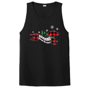 Dachshundthrough The Snow Doxie Dog Plaid Christmas Cool Gift PosiCharge Competitor Tank