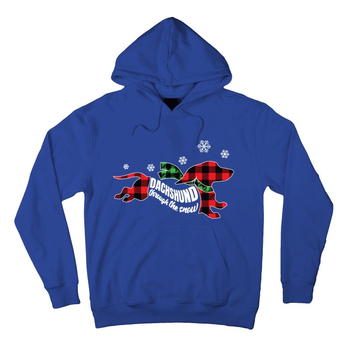 Dachshundthrough The Snow Doxie Dog Plaid Christmas Cool Gift Hoodie