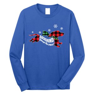 Dachshundthrough The Snow Doxie Dog Plaid Christmas Cool Gift Long Sleeve Shirt