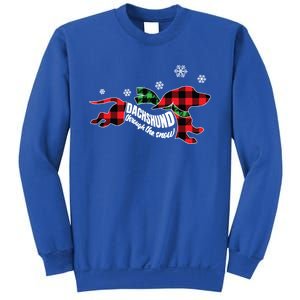 Dachshundthrough The Snow Doxie Dog Plaid Christmas Cool Gift Sweatshirt